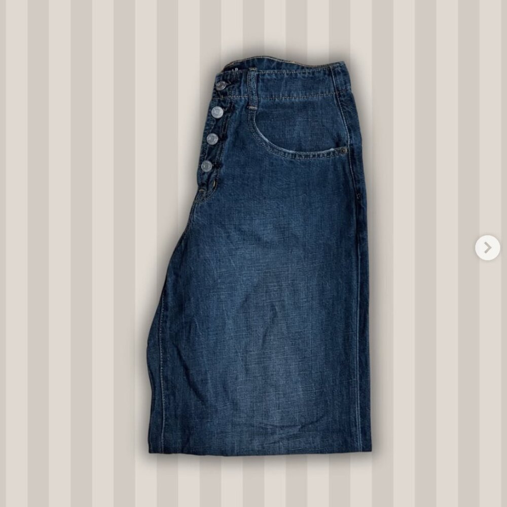 Gap Wide Leg Button-Front Jeans Size: 28